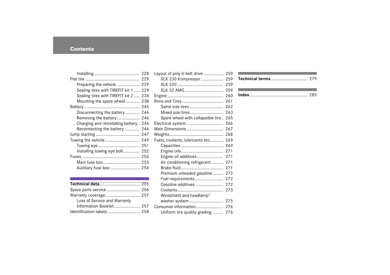 Mercedes-Benz 2003 SLK-Class User Manual | Page 6 / 304