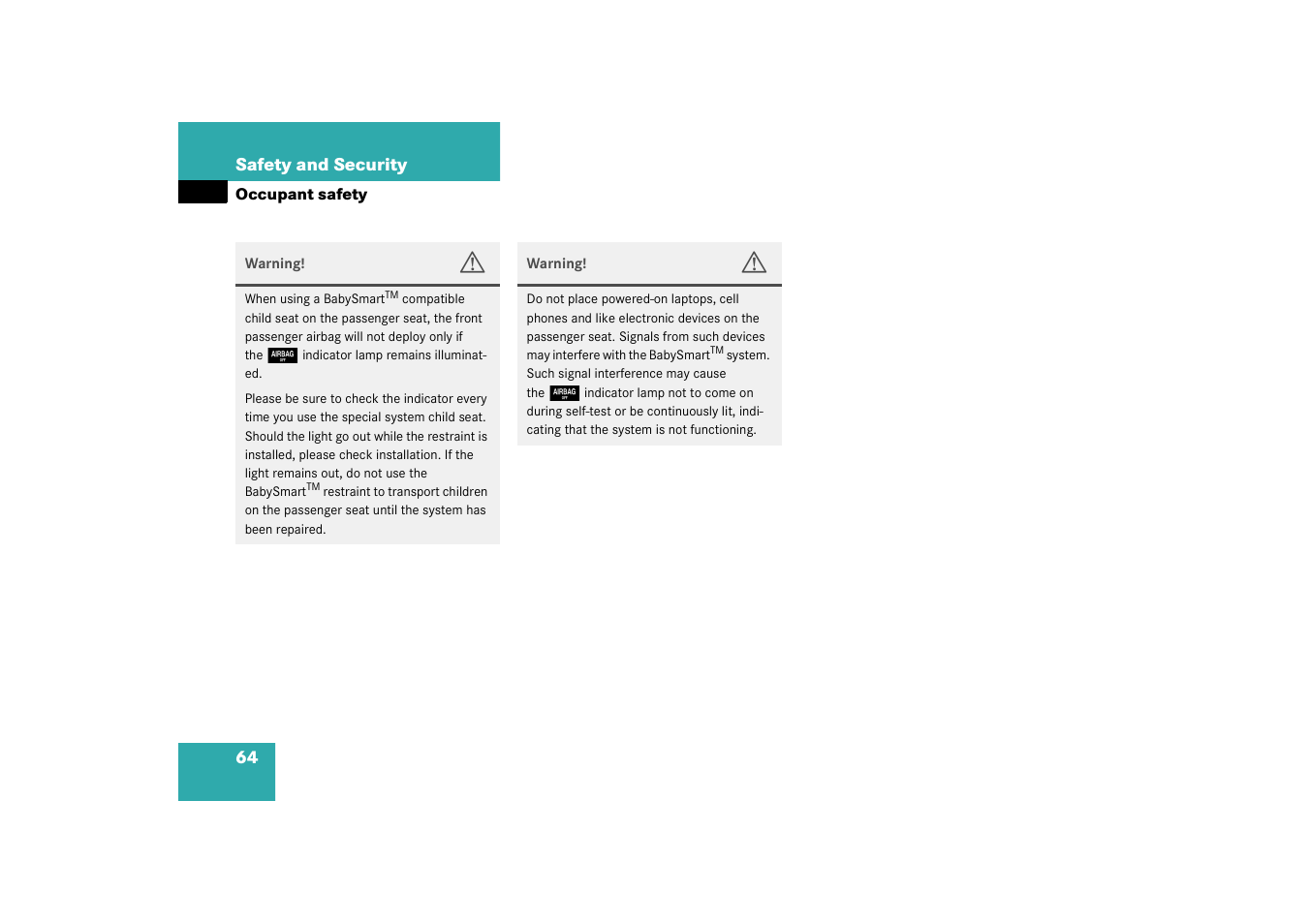Mercedes-Benz 2003 SLK-Class User Manual | Page 64 / 304