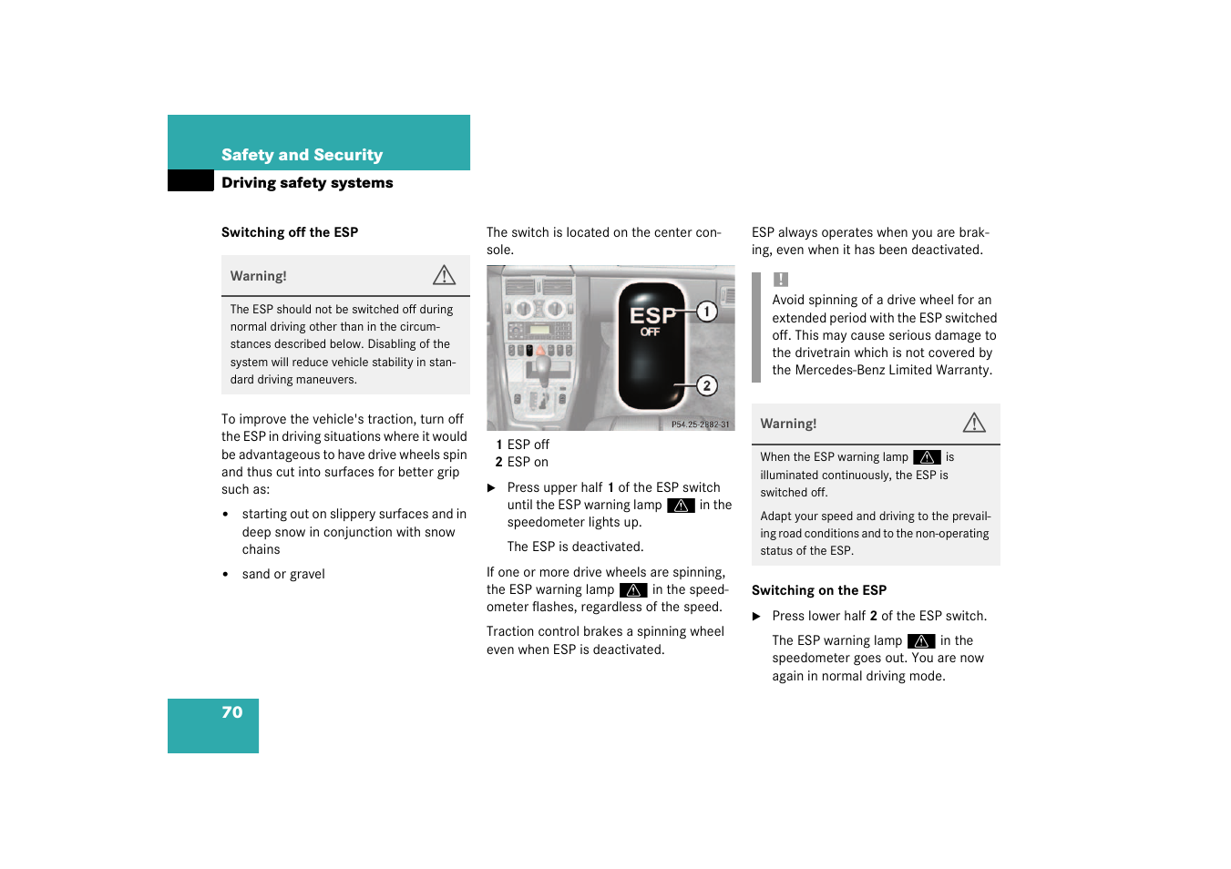 Mercedes-Benz 2003 SLK-Class User Manual | Page 70 / 304