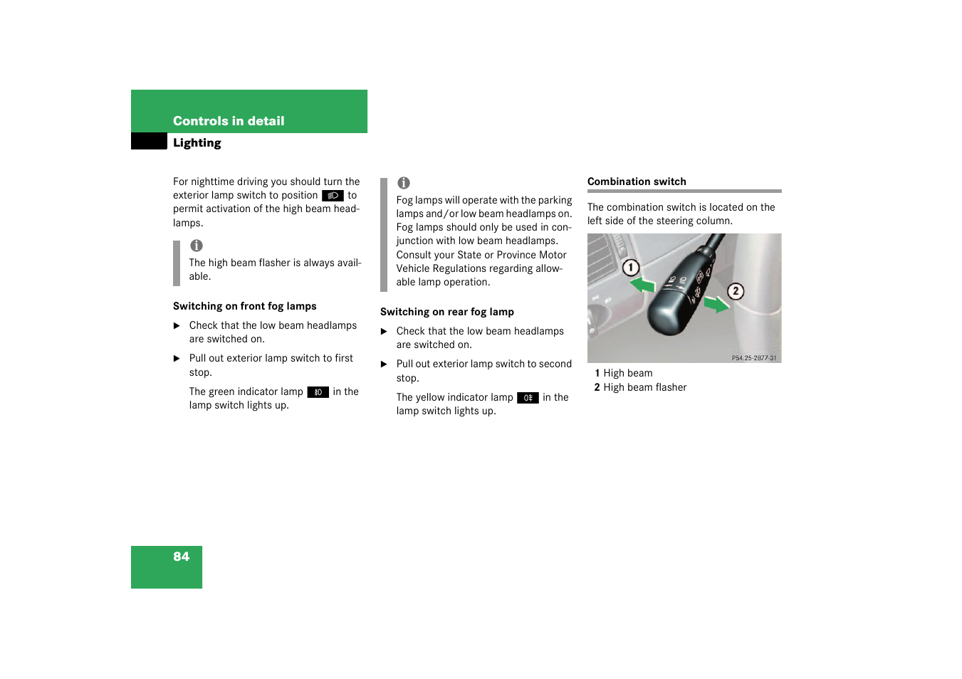 Combination switch | Mercedes-Benz 2003 SLK-Class User Manual | Page 84 / 304