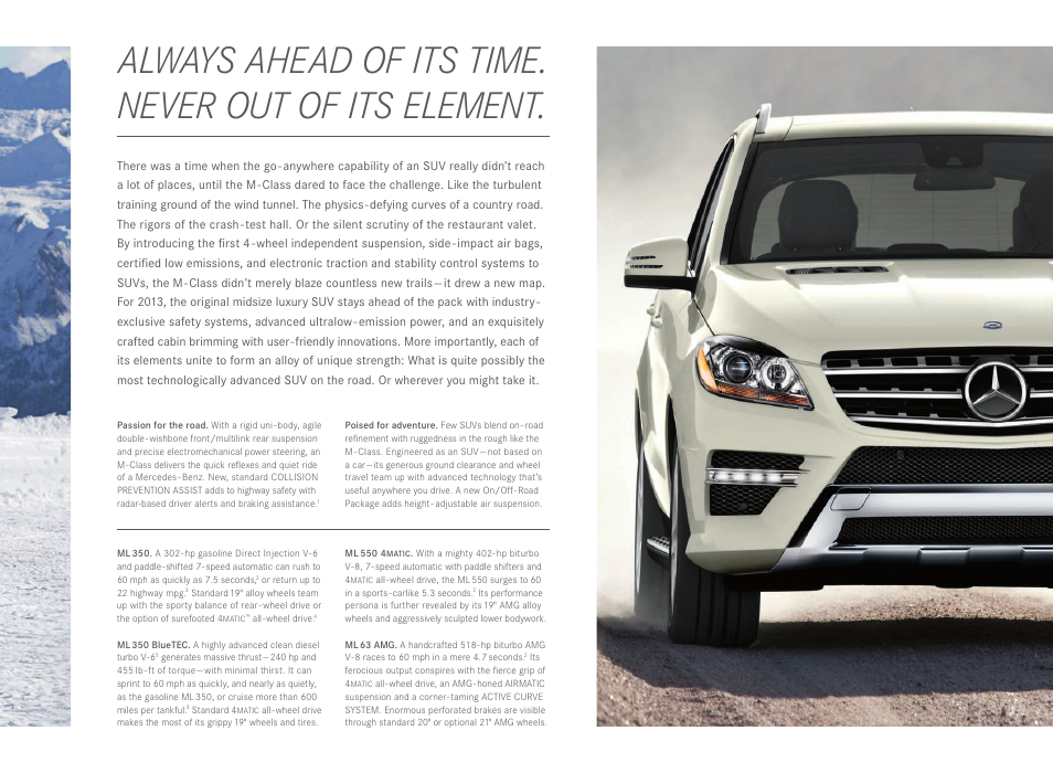 Always ahead of its time. never out of its element | Mercedes-Benz M-CLASS User Manual | Page 5 / 24