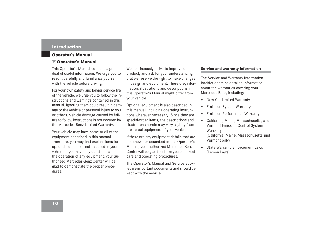 Mercedes-Benz S 4300 User Manual | Page 11 / 435