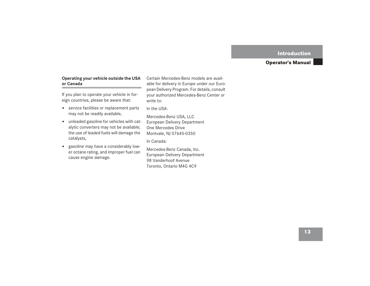 Mercedes-Benz S 4300 User Manual | Page 14 / 435