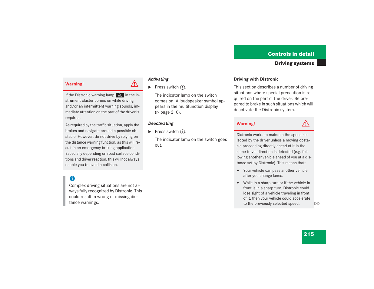Mercedes-Benz S 4300 User Manual | Page 216 / 435