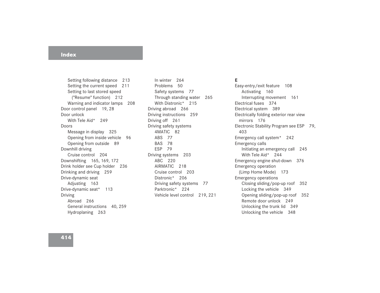Mercedes-Benz S 4300 User Manual | Page 415 / 435