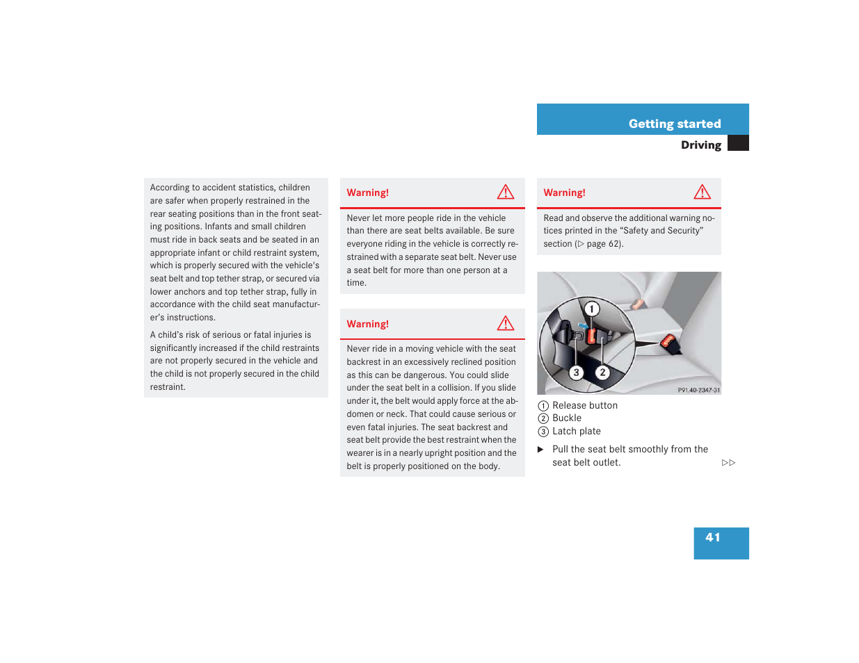 Mercedes-Benz S 4300 User Manual | Page 42 / 435