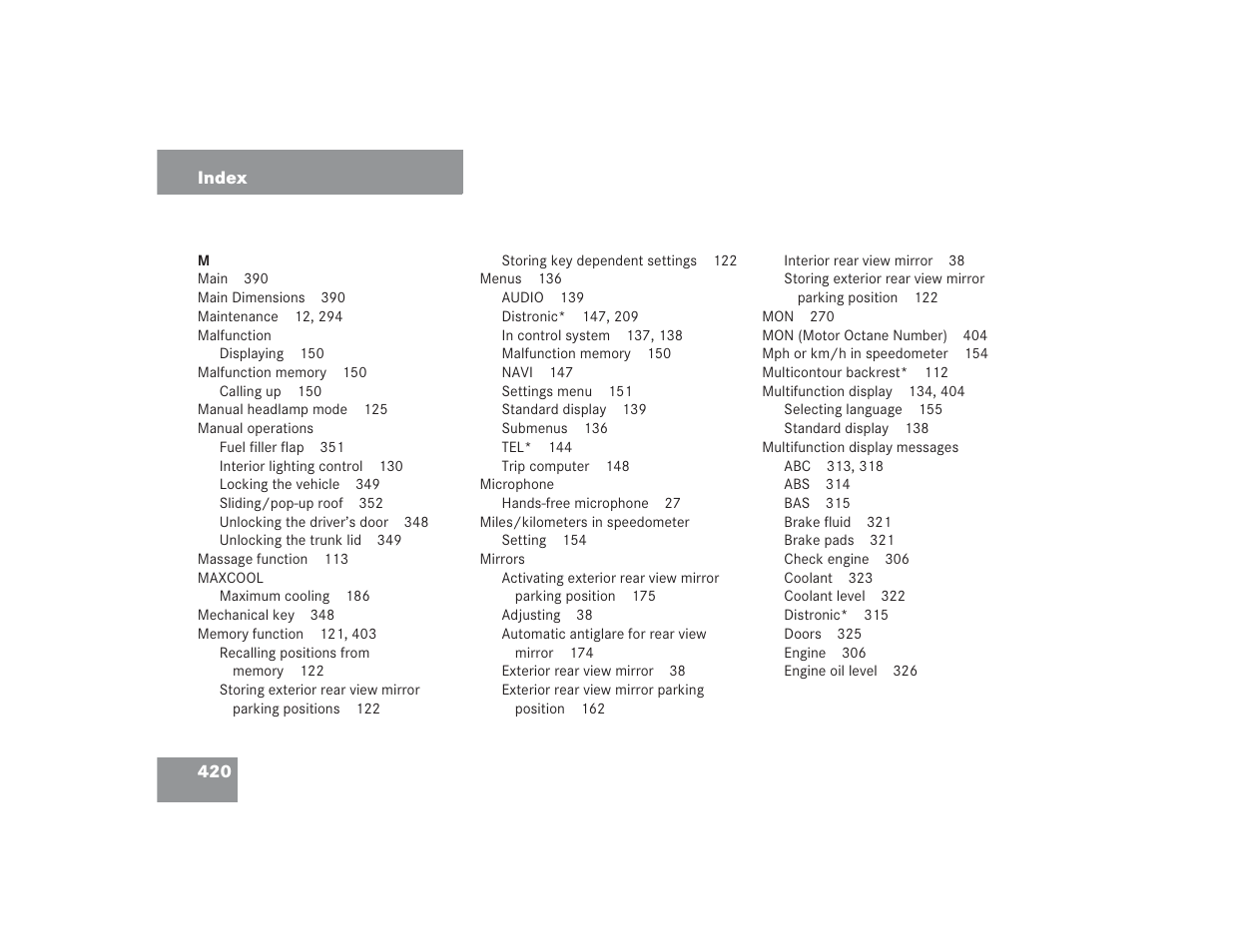 Mercedes-Benz S 4300 User Manual | Page 421 / 435