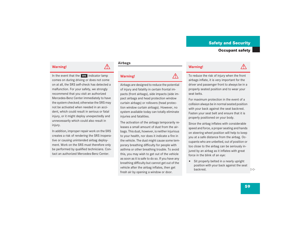 Mercedes-Benz S 4300 User Manual | Page 60 / 435
