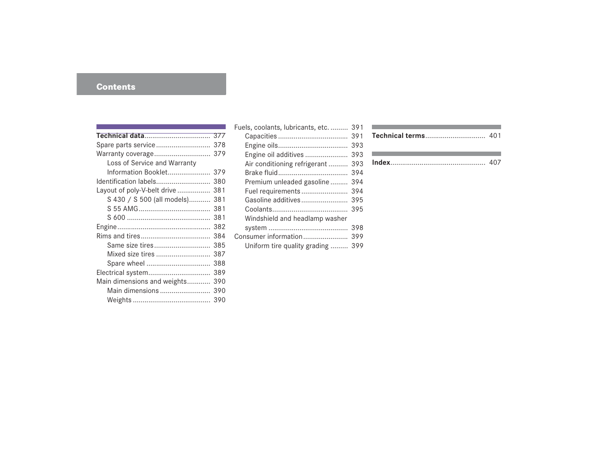 Mercedes-Benz S 4300 User Manual | Page 9 / 435