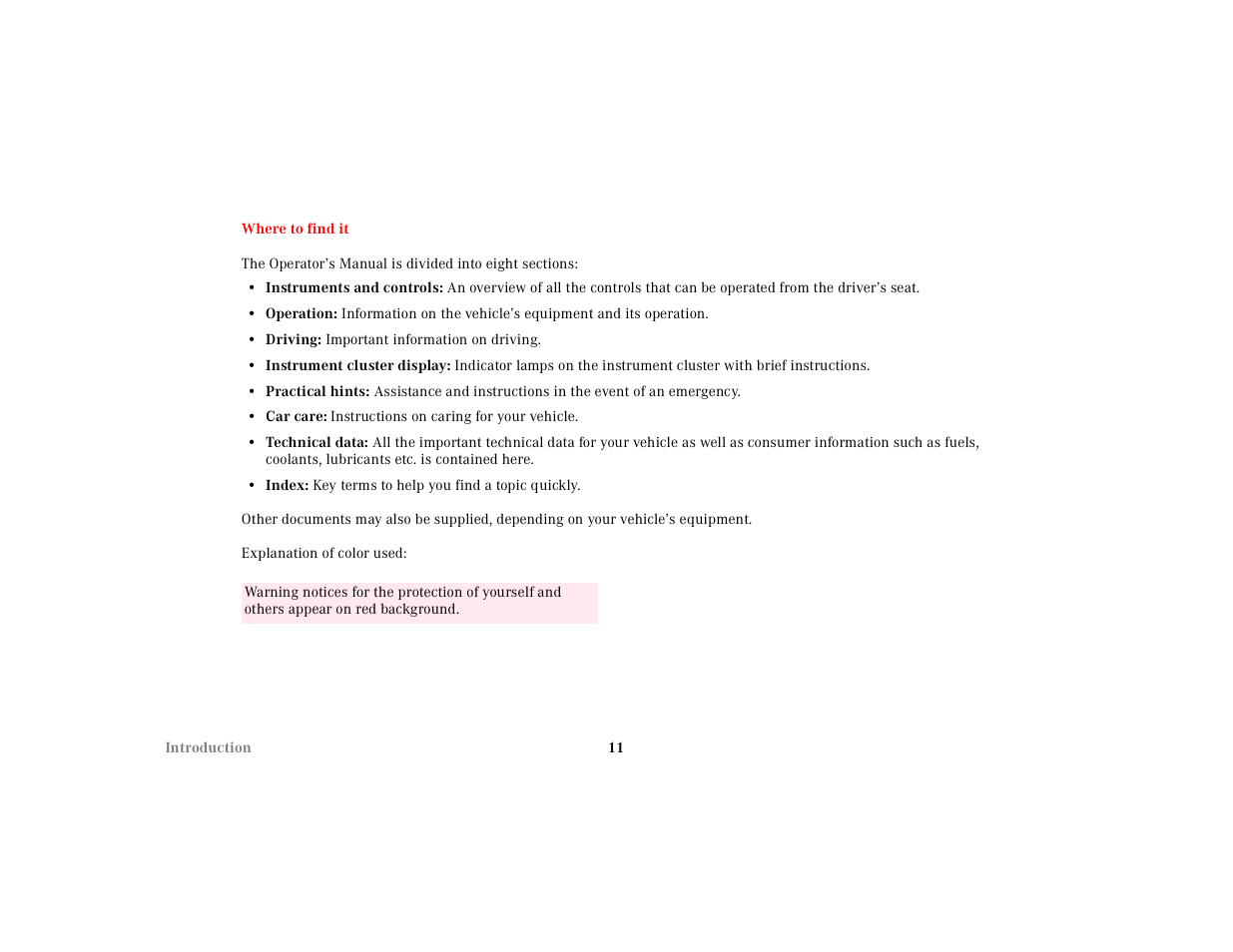 Where to find it | Mercedes-Benz 2001 SLK-Class User Manual | Page 14 / 273