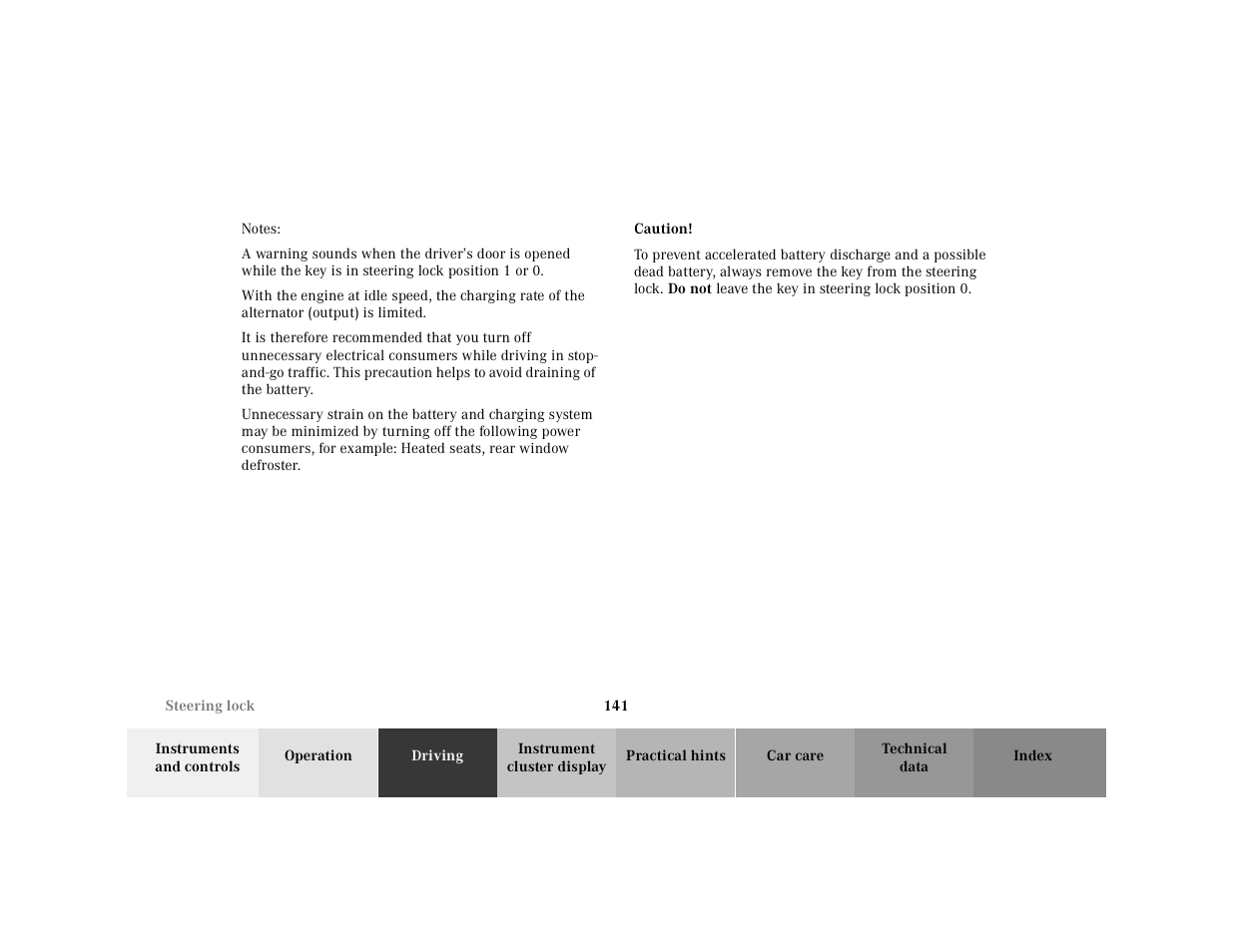 Mercedes-Benz 2001 SLK-Class User Manual | Page 144 / 273