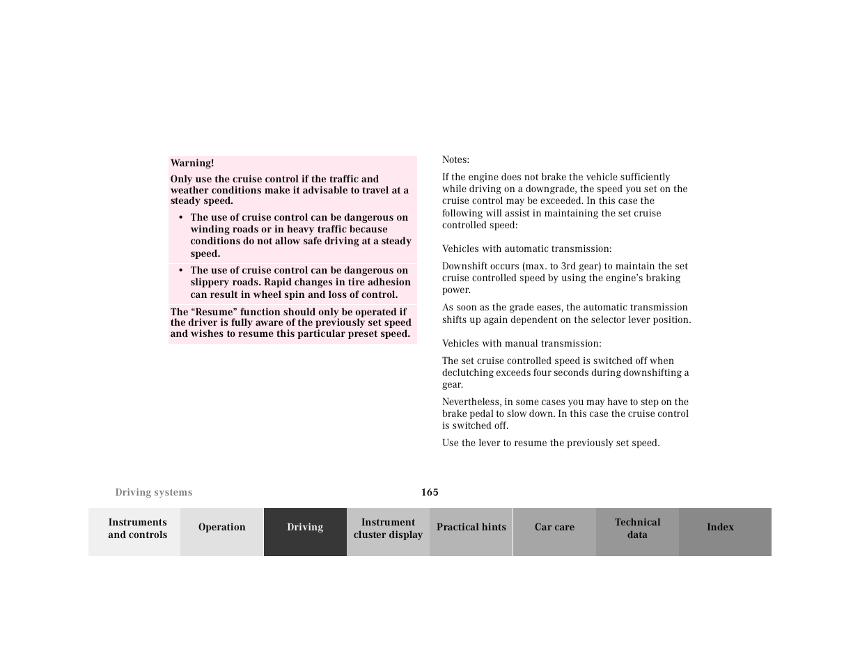 Mercedes-Benz 2001 SLK-Class User Manual | Page 168 / 273