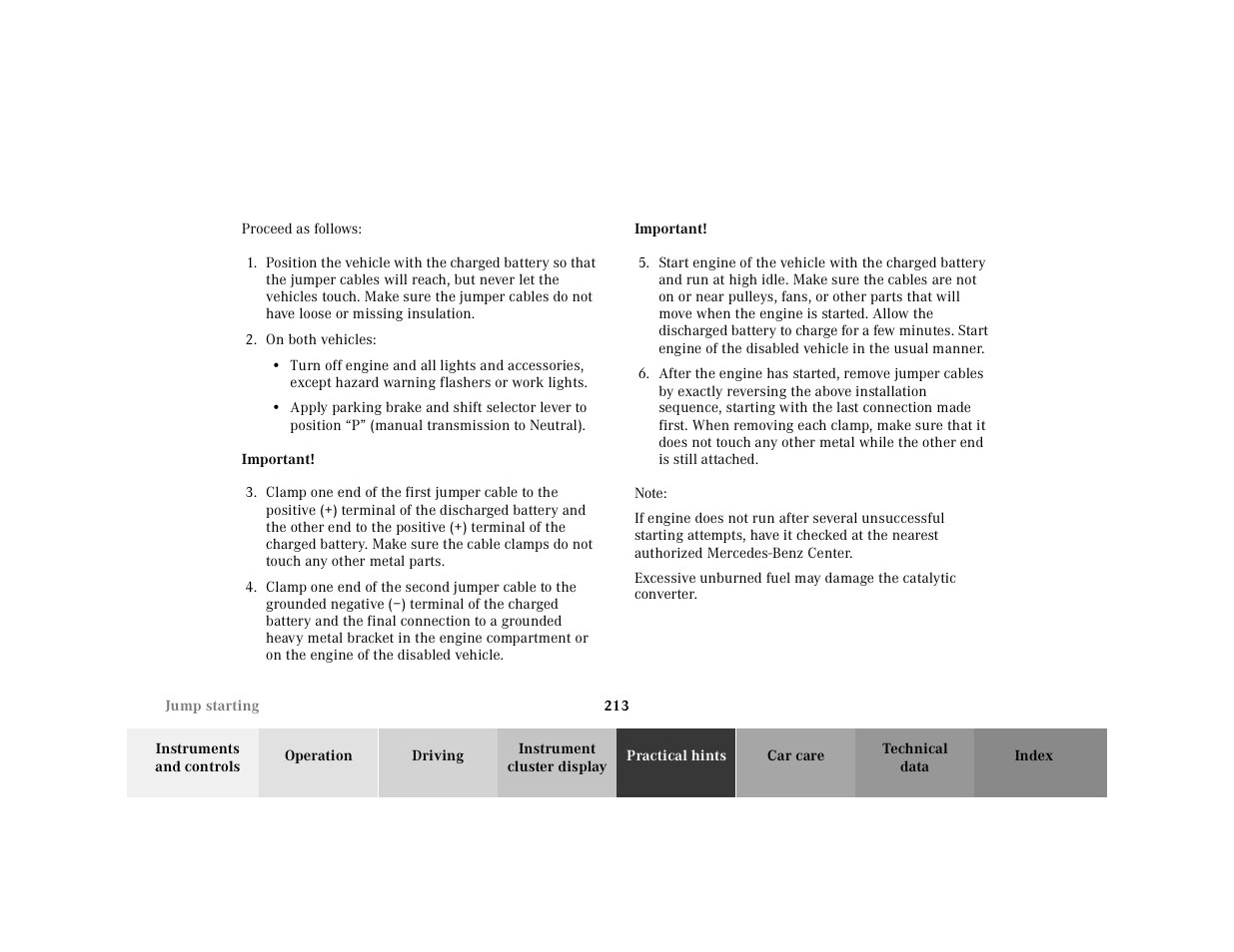 Mercedes-Benz 2001 SLK-Class User Manual | Page 216 / 273