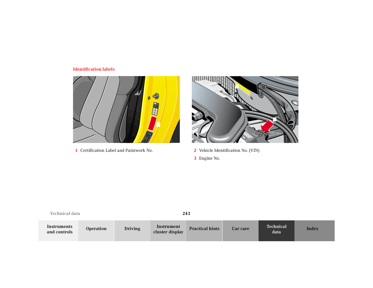 Identification labels, P62.10-2022-26 | Mercedes-Benz 2001 SLK-Class User Manual | Page 246 / 273