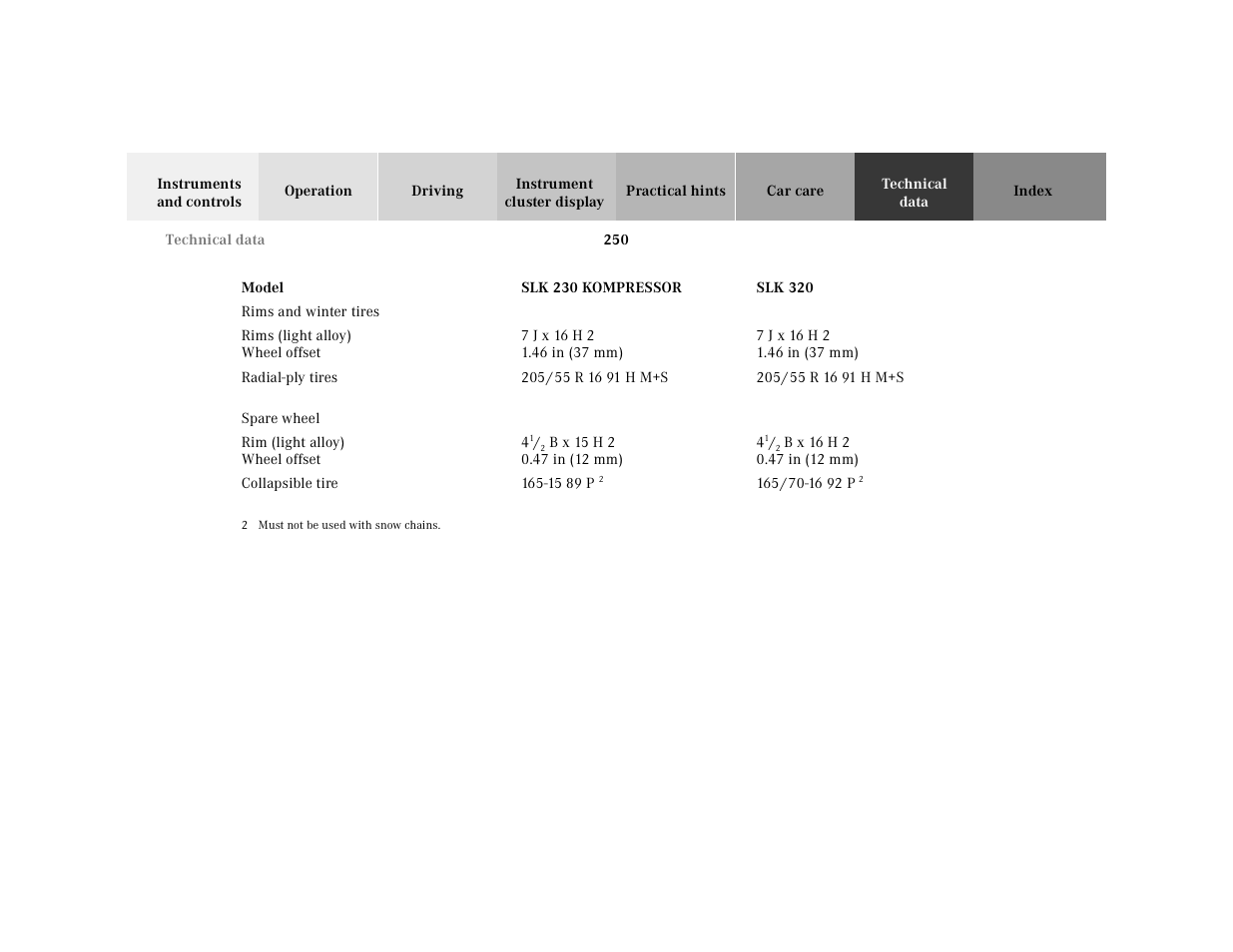 Mercedes-Benz 2001 SLK-Class User Manual | Page 253 / 273