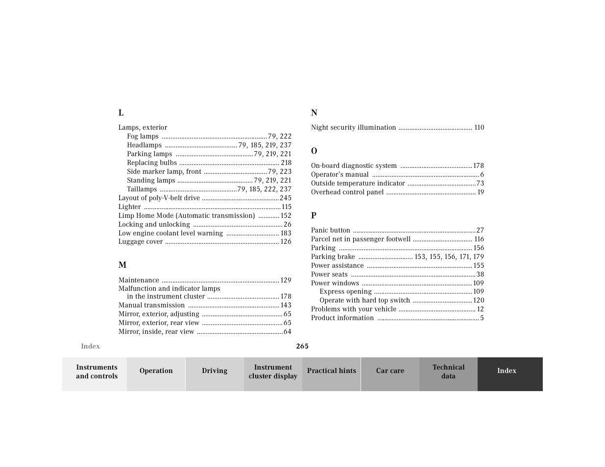 Mercedes-Benz 2001 SLK-Class User Manual | Page 268 / 273