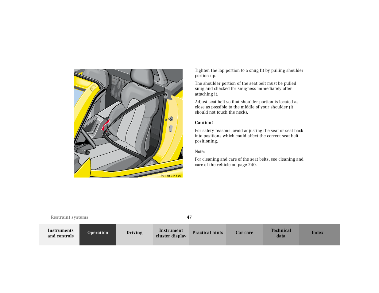 Mercedes-Benz 2001 SLK-Class User Manual | Page 50 / 273