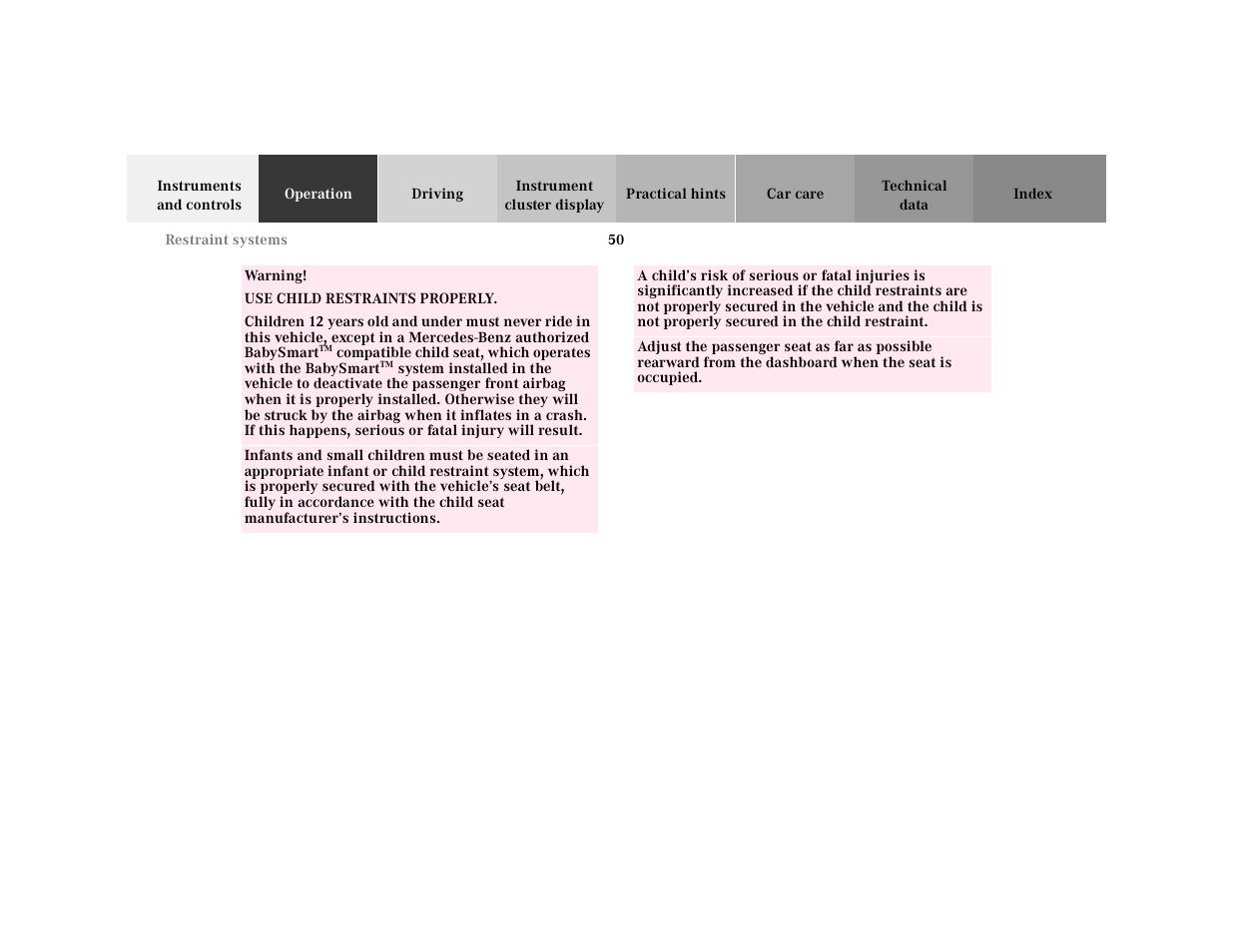 Mercedes-Benz 2001 SLK-Class User Manual | Page 53 / 273