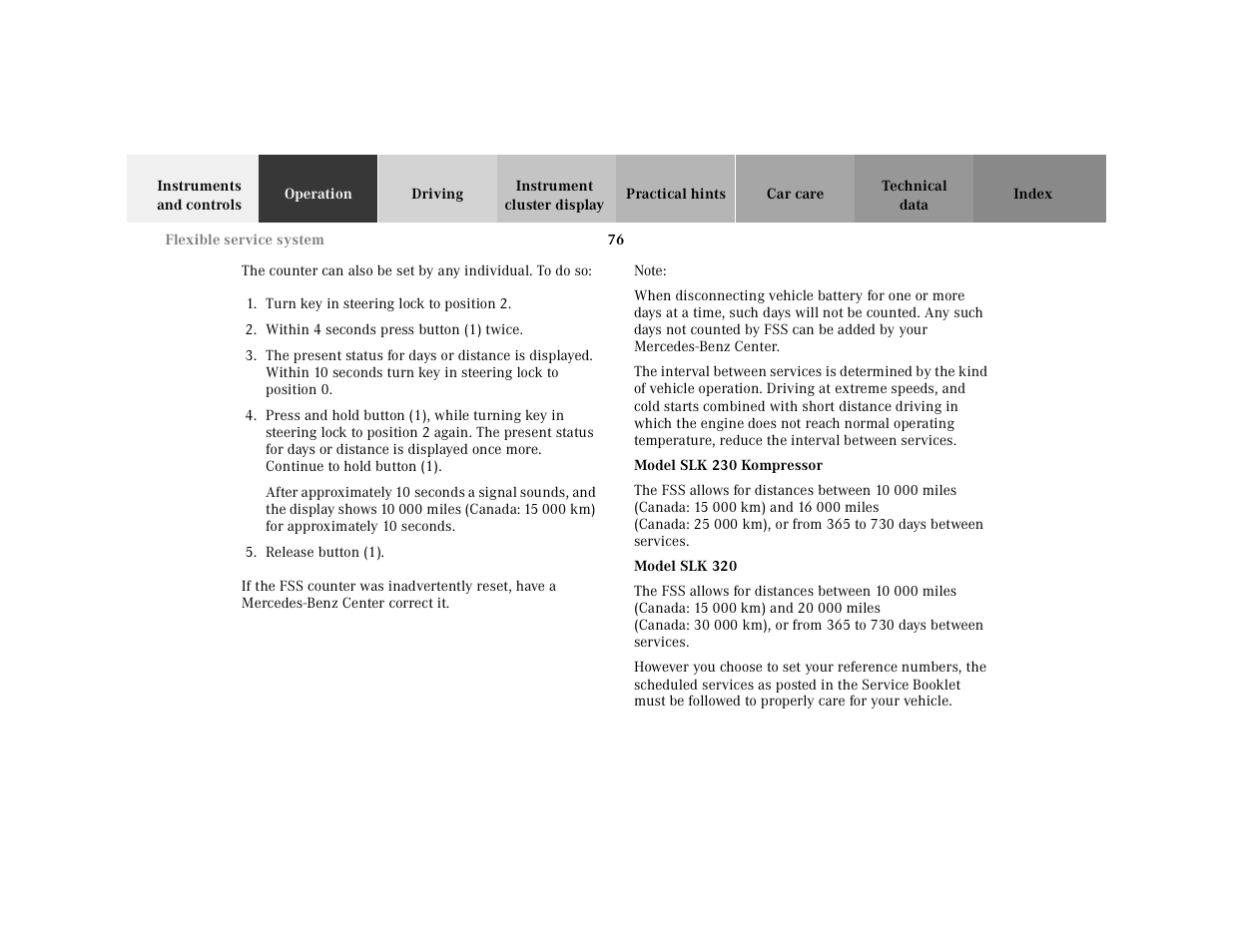 Mercedes-Benz 2001 SLK-Class User Manual | Page 79 / 273