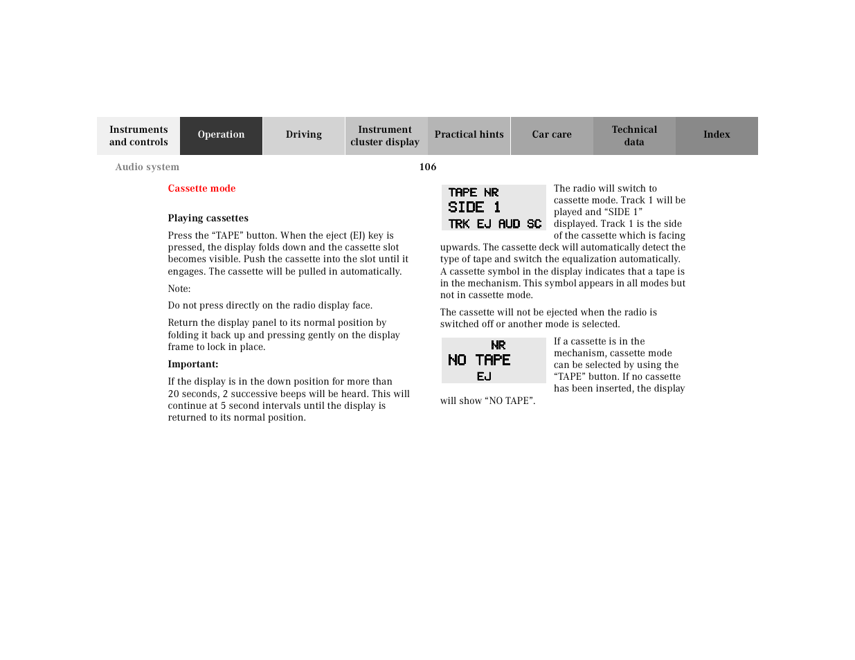 Mercedes-Benz 2002 SL 600 User Manual | Page 110 / 302