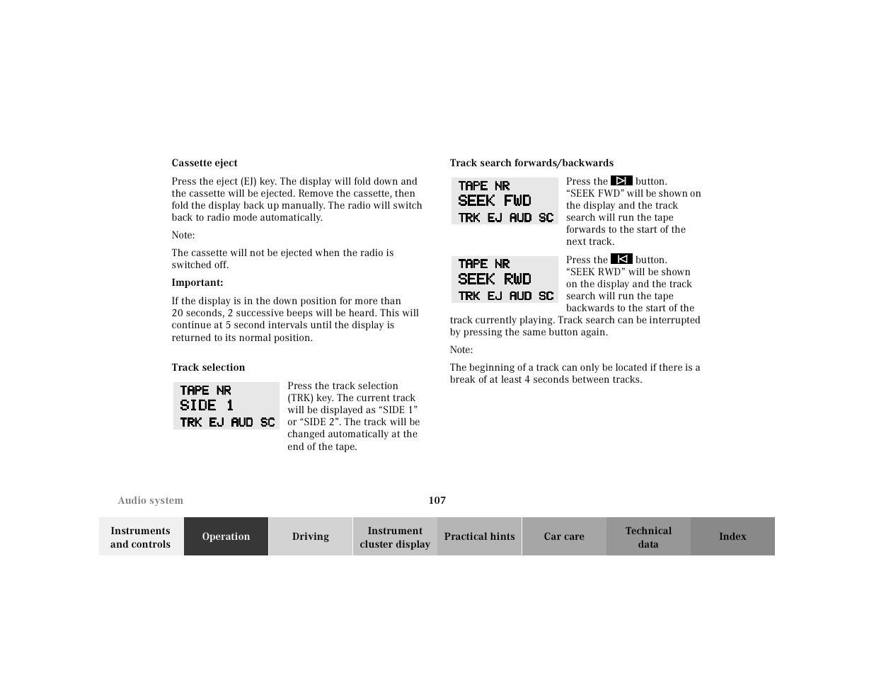 Mercedes-Benz 2002 SL 600 User Manual | Page 111 / 302