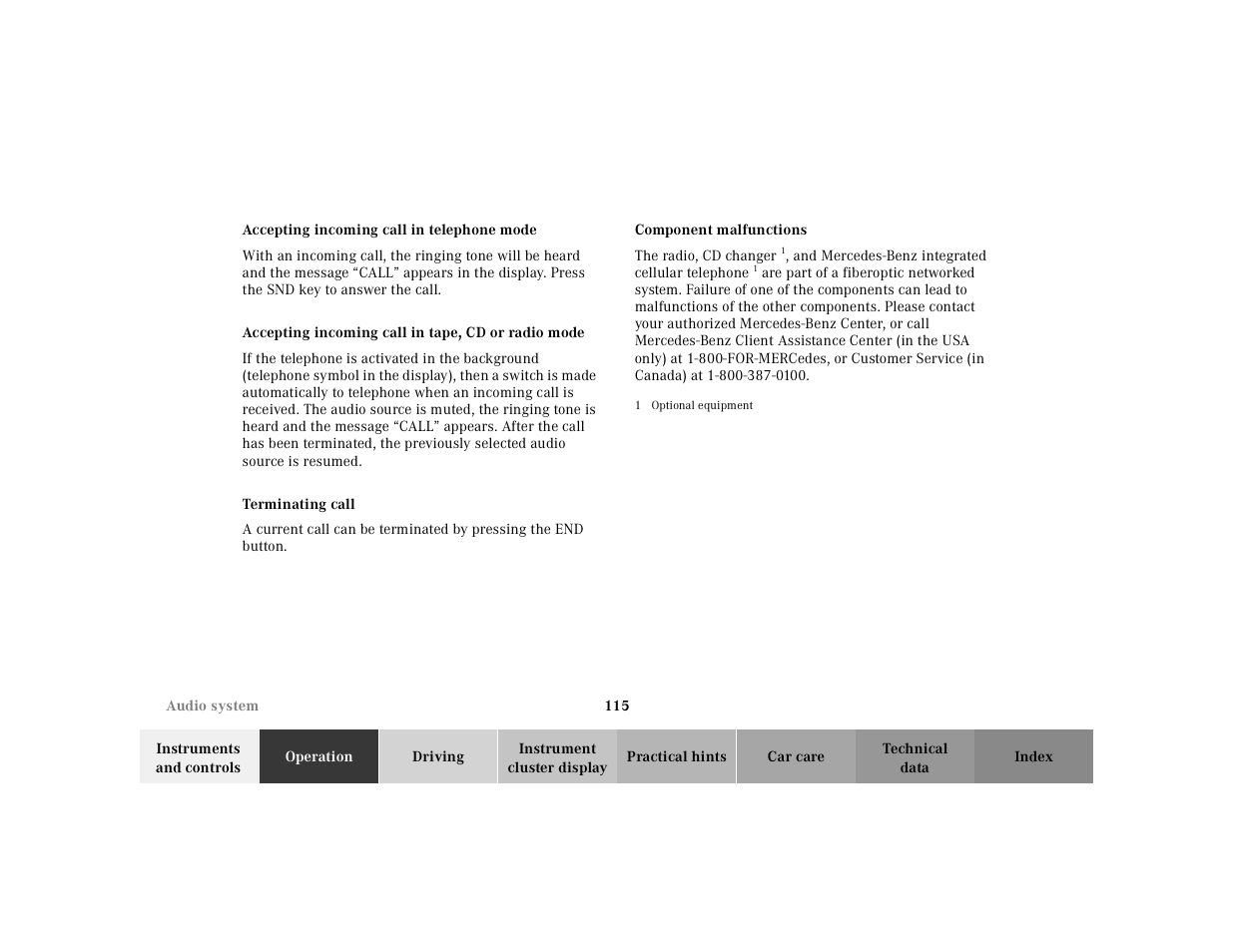 Mercedes-Benz 2002 SL 600 User Manual | Page 119 / 302
