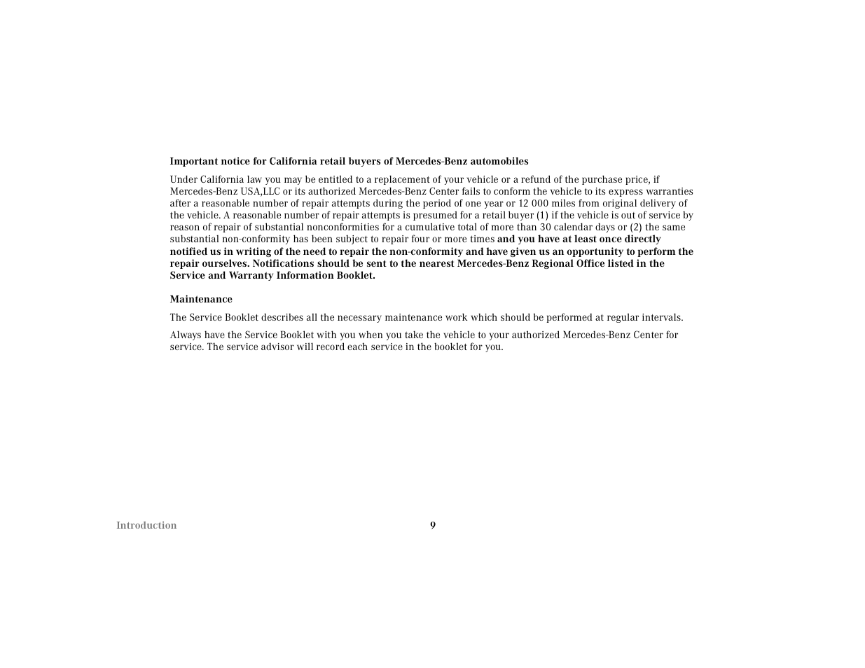 Mercedes-Benz 2002 SL 600 User Manual | Page 12 / 302