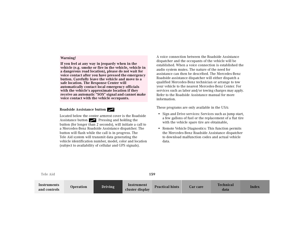 Mercedes-Benz 2002 SL 600 User Manual | Page 163 / 302