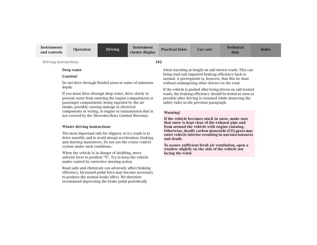 Mercedes-Benz 2002 SL 600 User Manual | Page 186 / 302