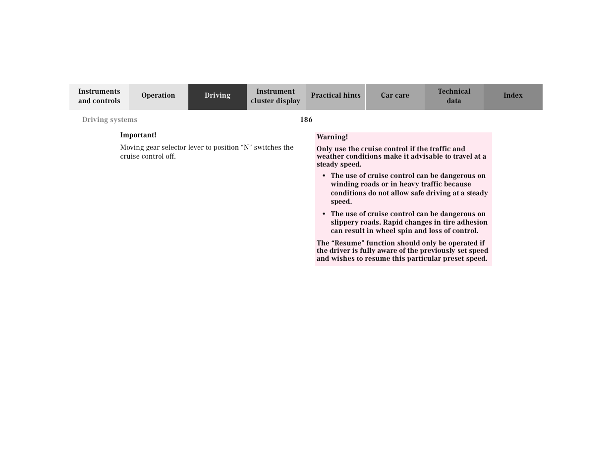 Mercedes-Benz 2002 SL 600 User Manual | Page 190 / 302