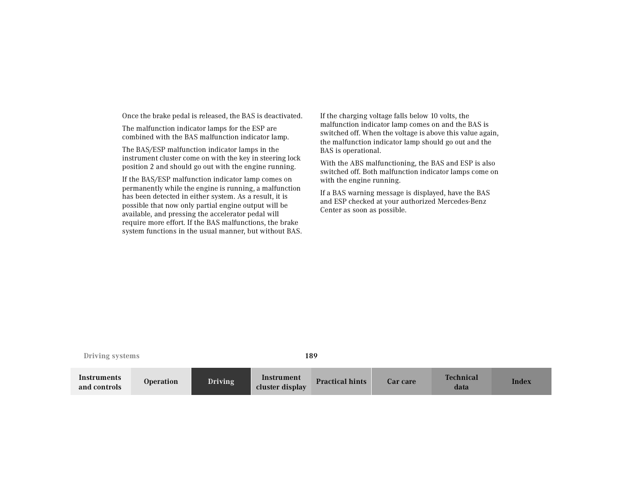 Mercedes-Benz 2002 SL 600 User Manual | Page 193 / 302