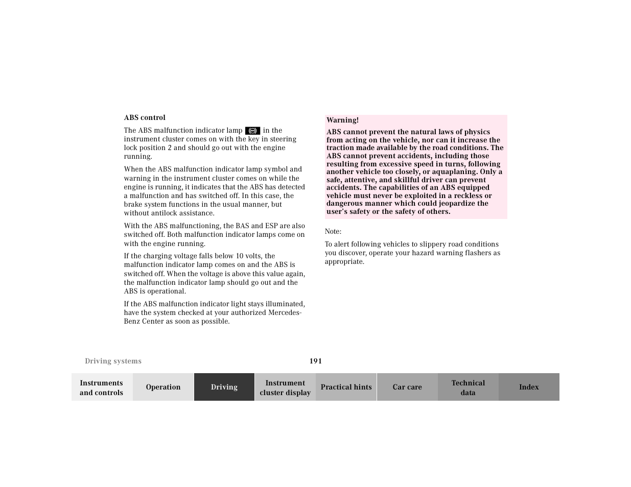 Mercedes-Benz 2002 SL 600 User Manual | Page 195 / 302