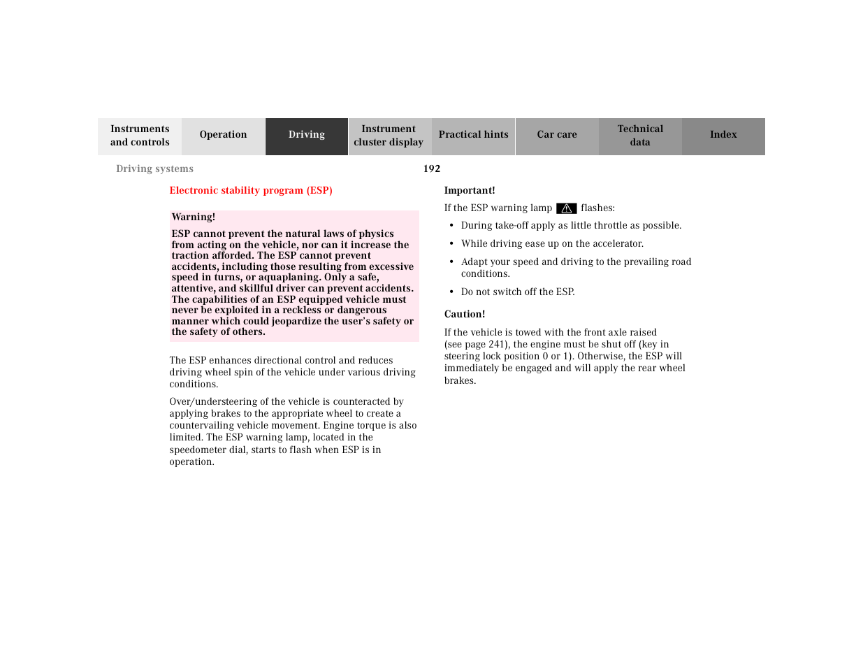 Mercedes-Benz 2002 SL 600 User Manual | Page 196 / 302