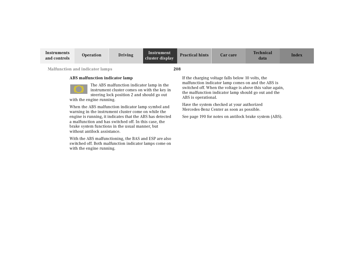 Mercedes-Benz 2002 SL 600 User Manual | Page 212 / 302
