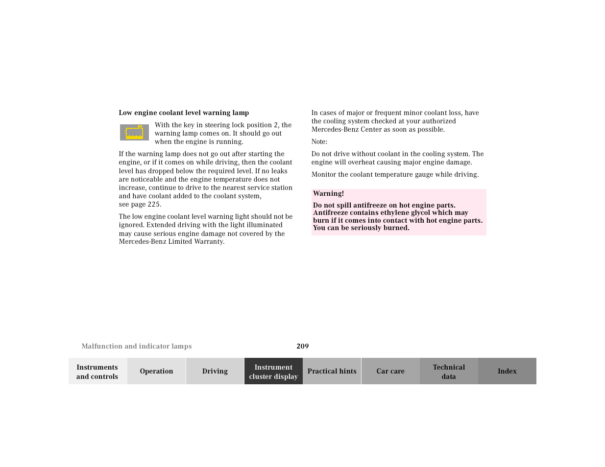Mercedes-Benz 2002 SL 600 User Manual | Page 213 / 302