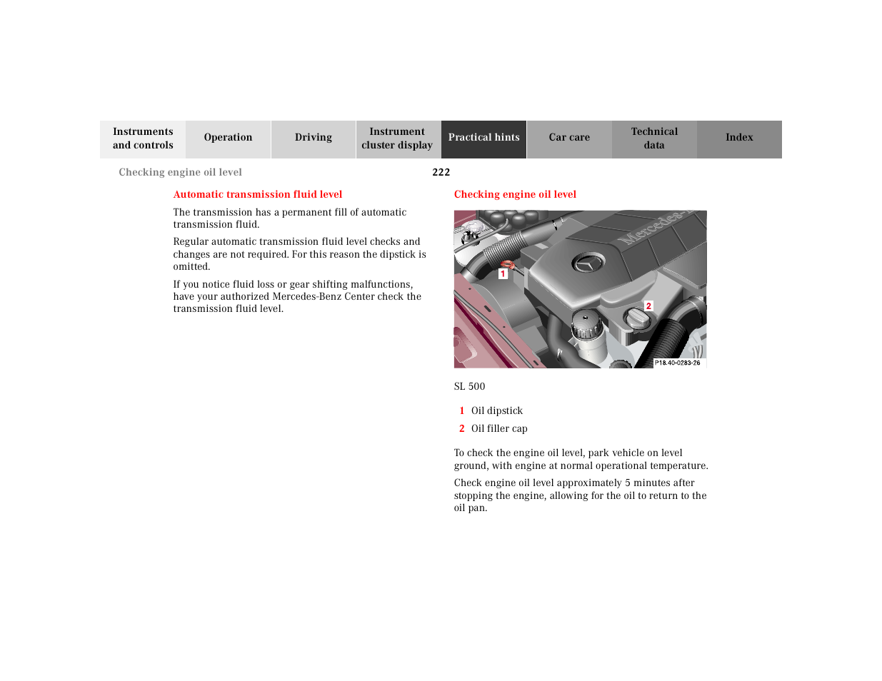 Mercedes-Benz 2002 SL 600 User Manual | Page 226 / 302