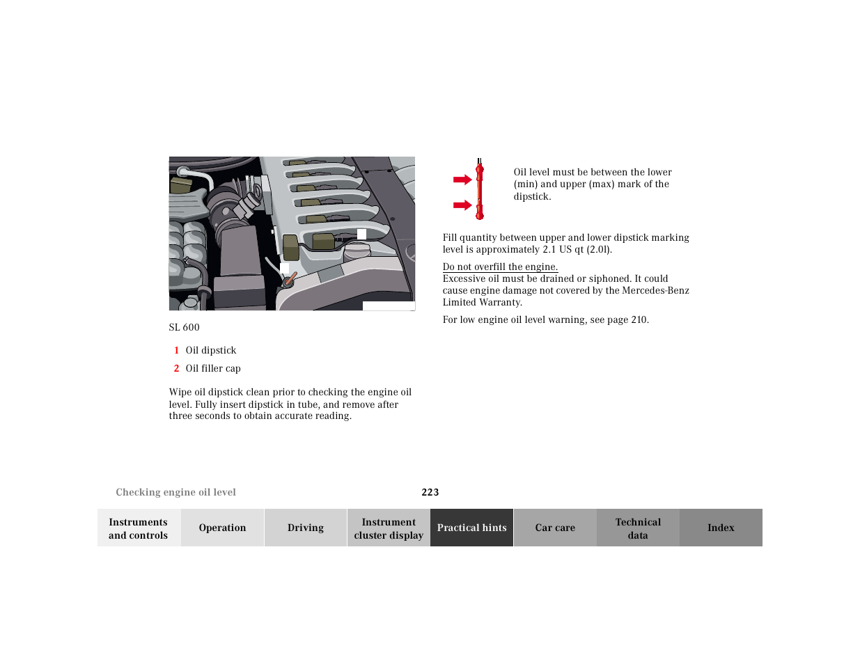 Mercedes-Benz 2002 SL 600 User Manual | Page 227 / 302