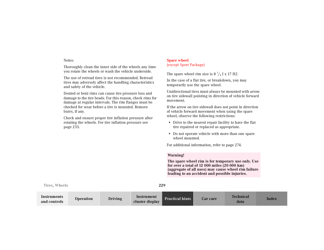 Mercedes-Benz 2002 SL 600 User Manual | Page 233 / 302