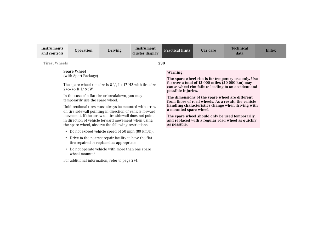 Mercedes-Benz 2002 SL 600 User Manual | Page 234 / 302