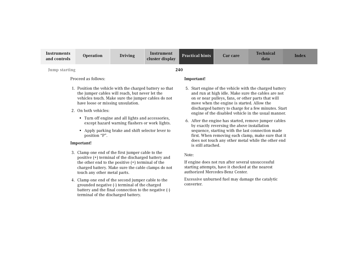 Mercedes-Benz 2002 SL 600 User Manual | Page 244 / 302