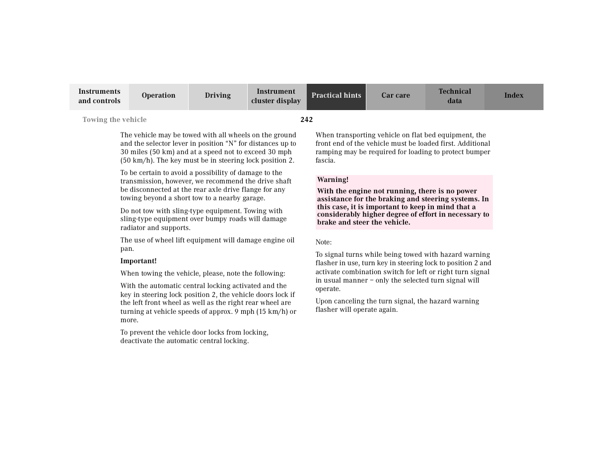 Mercedes-Benz 2002 SL 600 User Manual | Page 246 / 302