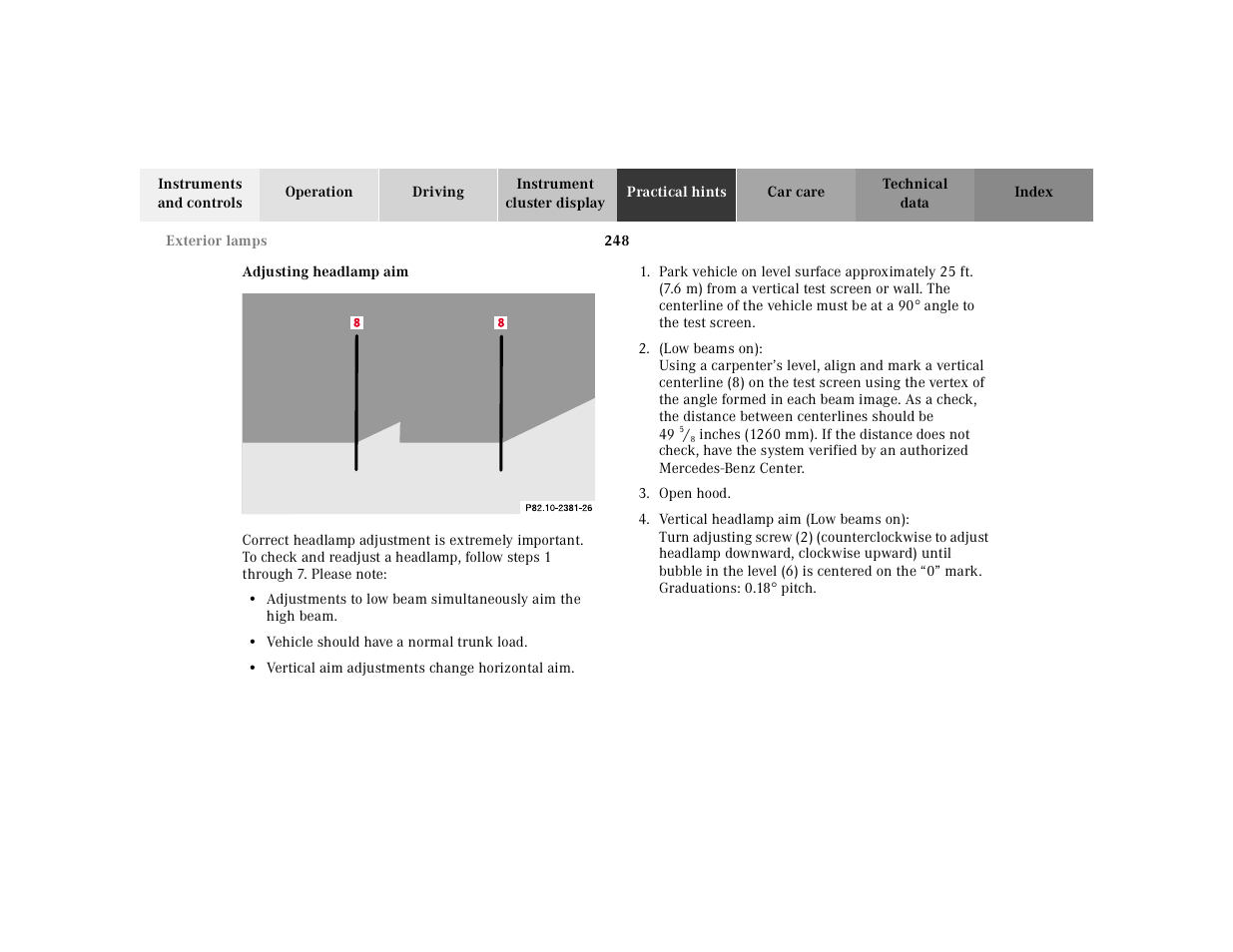 Mercedes-Benz 2002 SL 600 User Manual | Page 252 / 302