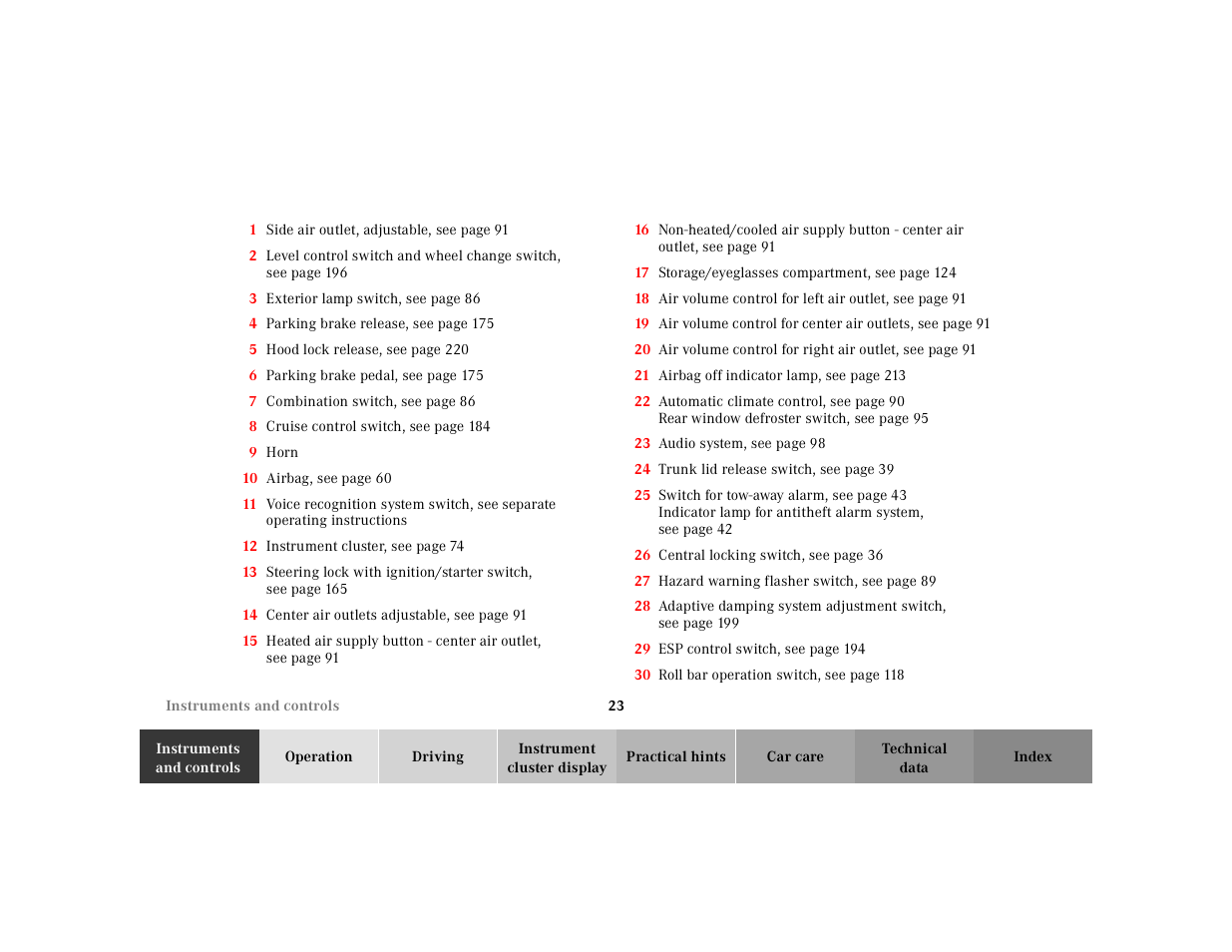Mercedes-Benz 2002 SL 600 User Manual | Page 26 / 302