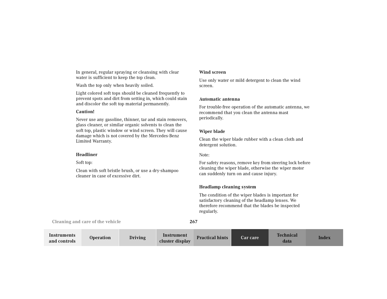 Mercedes-Benz 2002 SL 600 User Manual | Page 271 / 302
