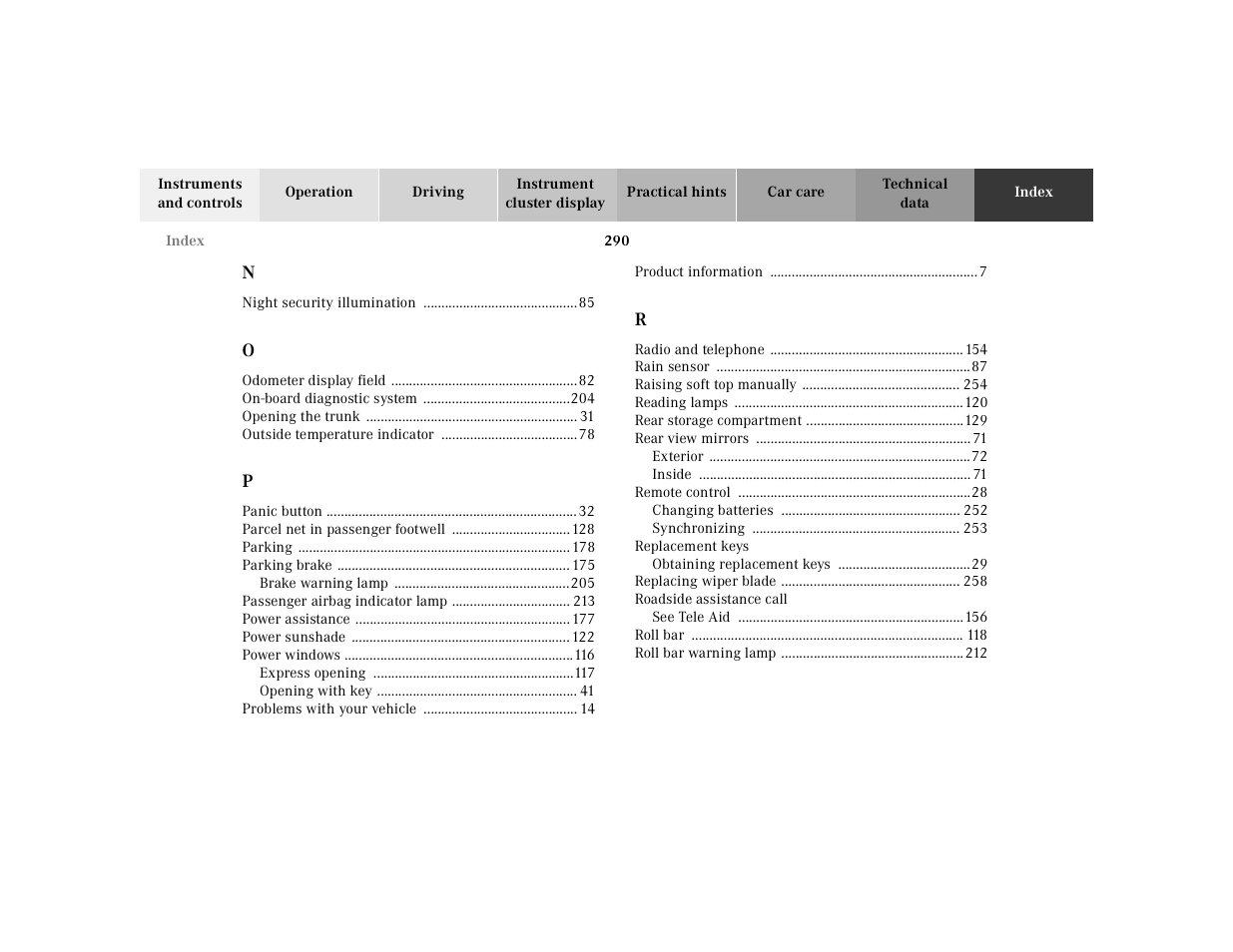 Mercedes-Benz 2002 SL 600 User Manual | Page 294 / 302