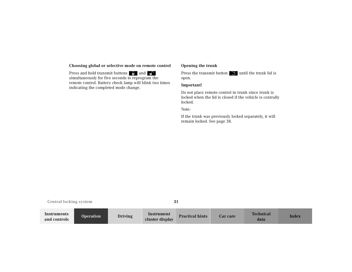 Mercedes-Benz 2002 SL 600 User Manual | Page 35 / 302