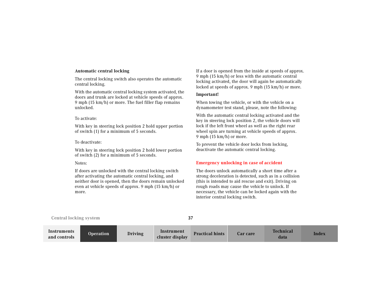 Mercedes-Benz 2002 SL 600 User Manual | Page 41 / 302