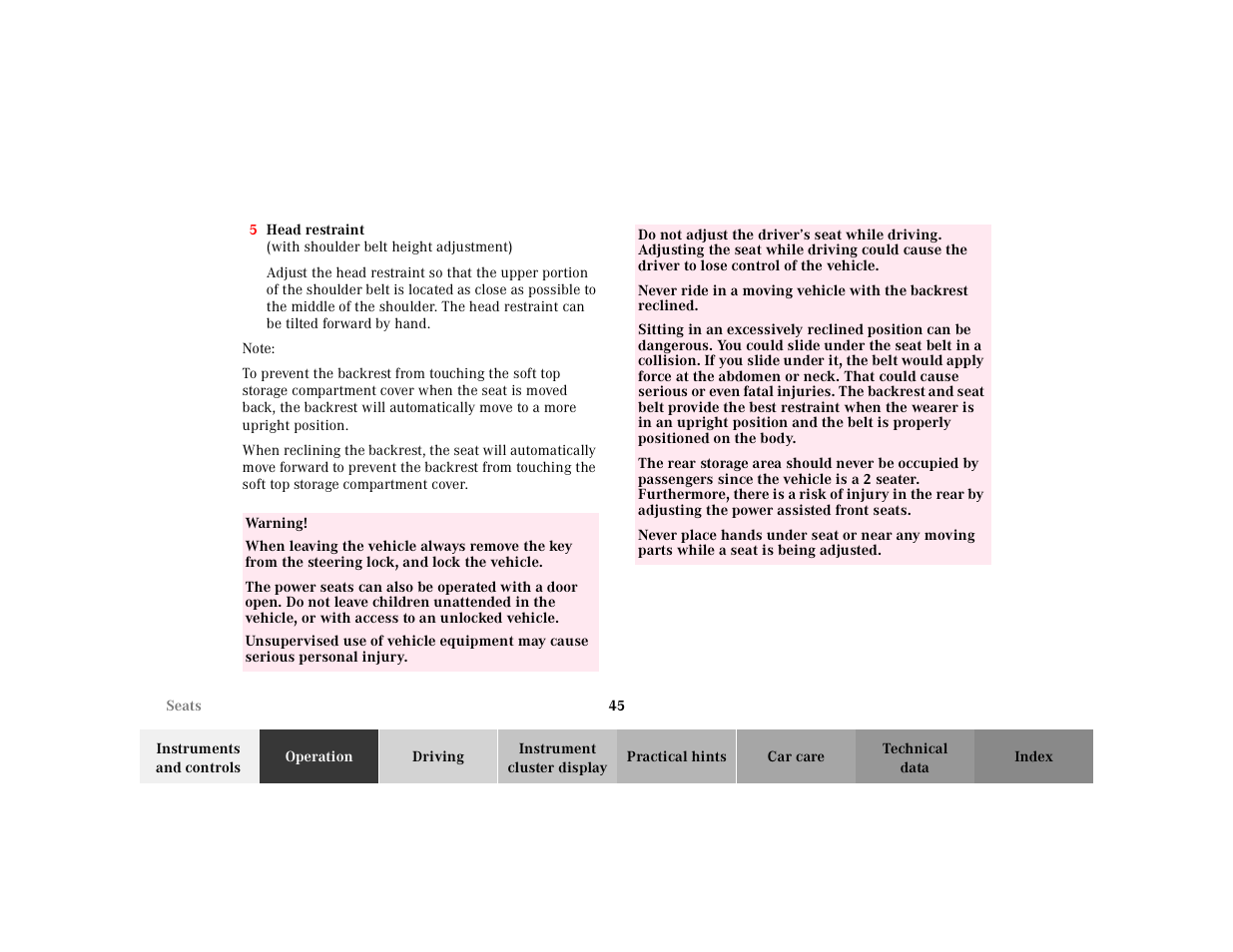 Mercedes-Benz 2002 SL 600 User Manual | Page 49 / 302