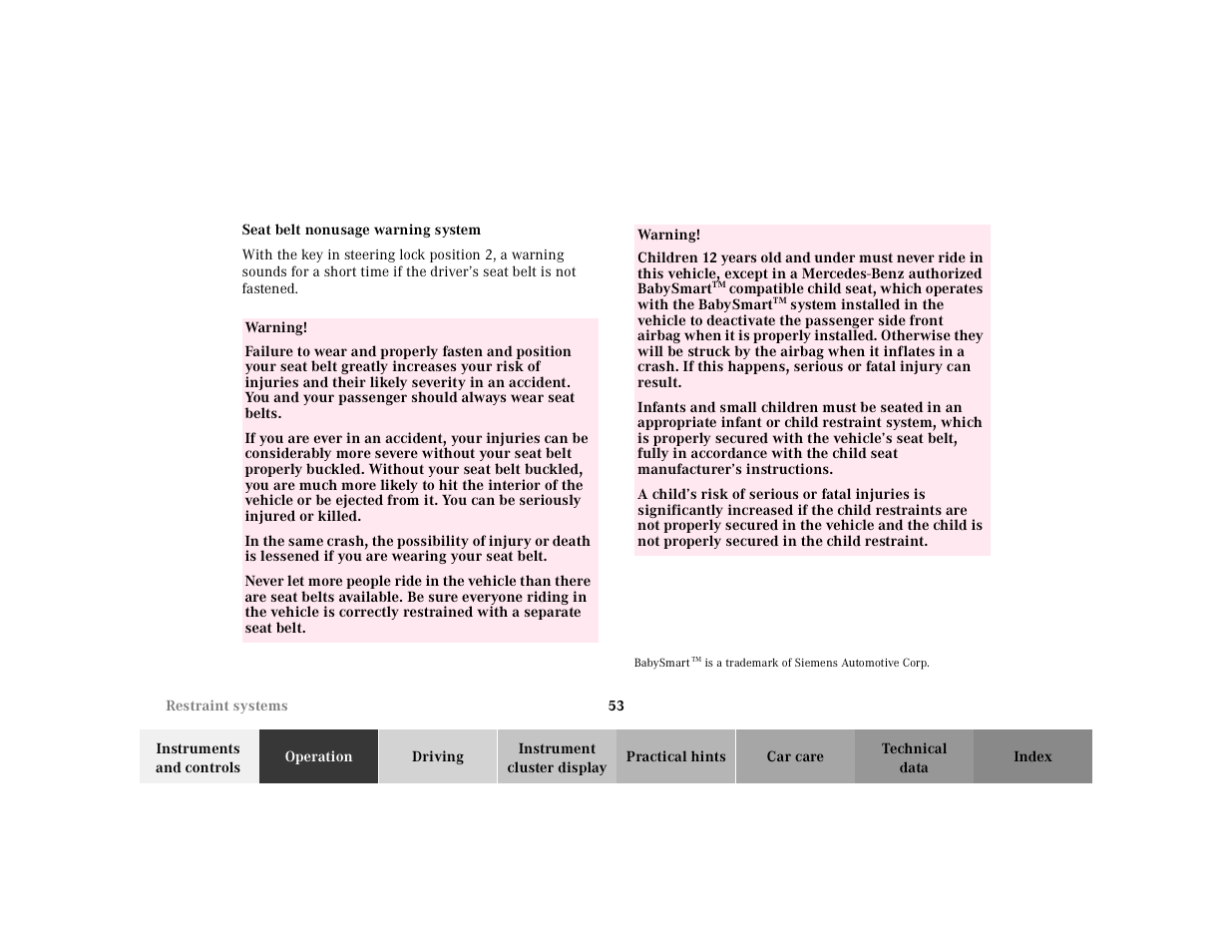 Mercedes-Benz 2002 SL 600 User Manual | Page 57 / 302