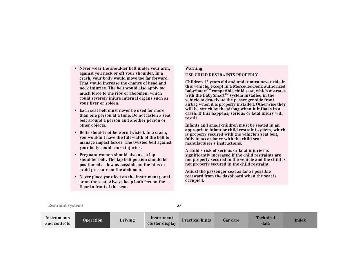 Mercedes-Benz 2002 SL 600 User Manual | Page 61 / 302